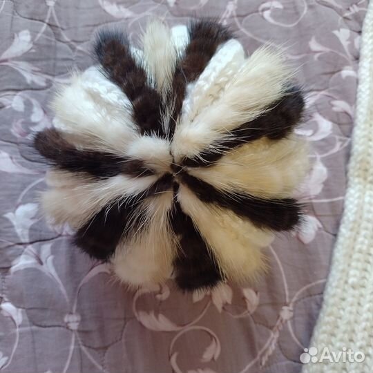 Комплект шапка и шарф женские шерсть норка