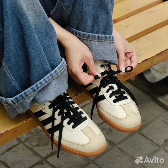 Кеды женские Adidas Samba OG Cream White Black