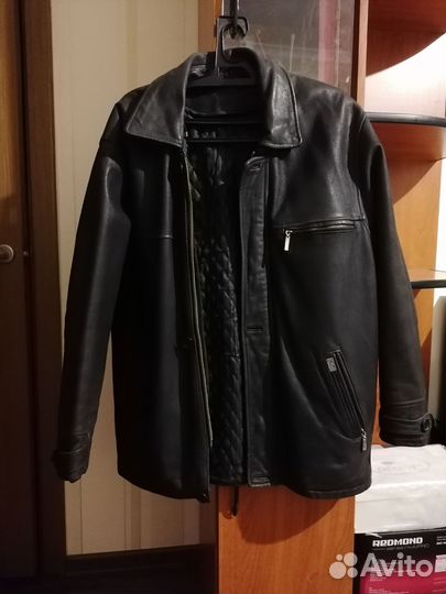 Кожаная куртка мужская 48 50 бу