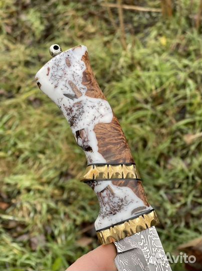 Нож оксидированый дамаск