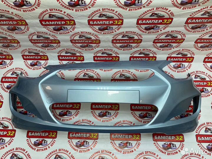 Бампер на Хендай Солярис Голубой VEA передний