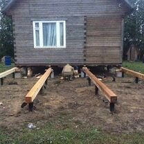 Подъем домов Перенос на сваи замена венцов, Сосново