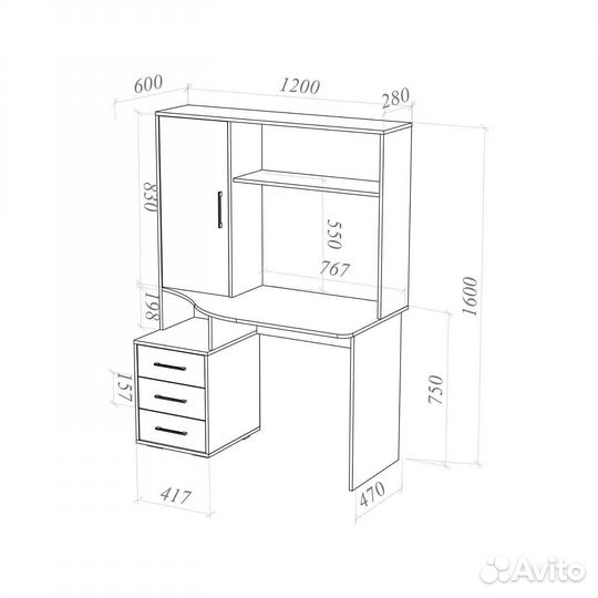 Компьютерный стол ск 55 (цвета)