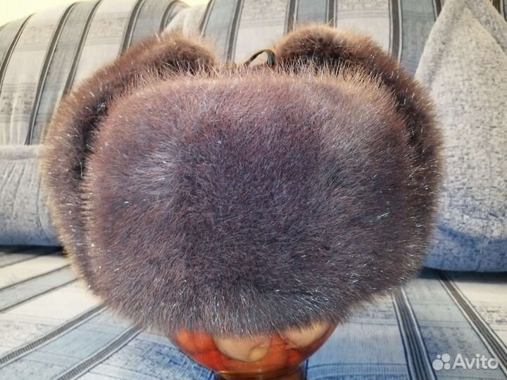 Норковая шапка мужская ушанка