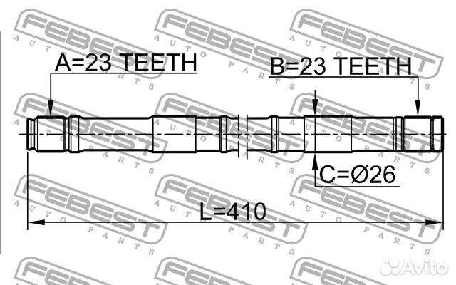 Febest 0212-B14LH Полуось левая