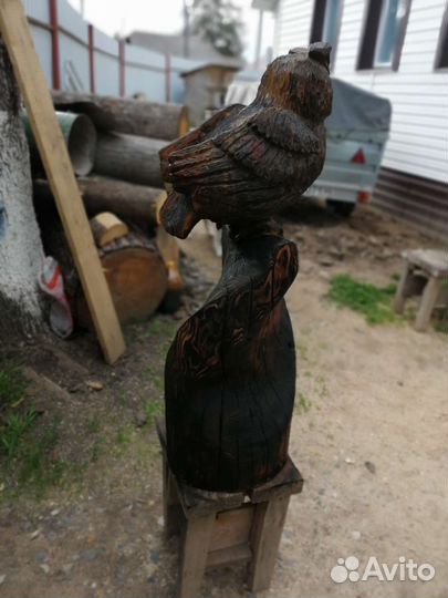 Филин, сова из дерева