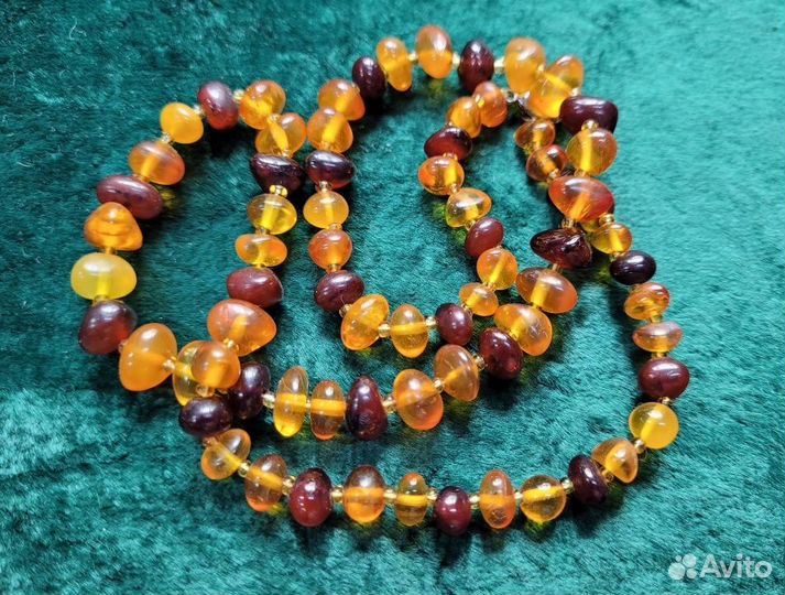 Янтарные бусы Янтарь бусины 8-10 мм / 50 см
