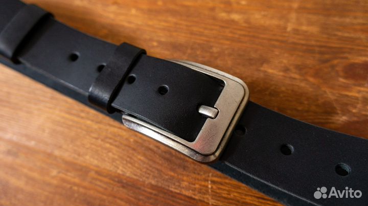 Ремень кожаный мужской чёрный