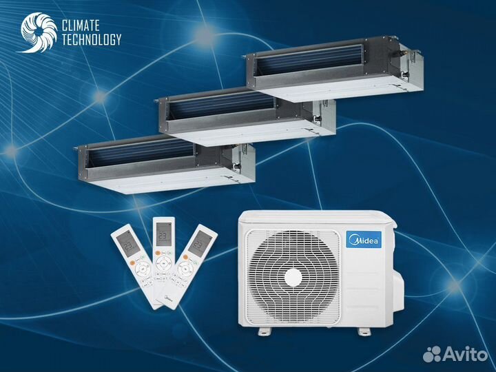 Канальные блоки midea с монтажом