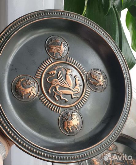 Тарелка настенная. Медь