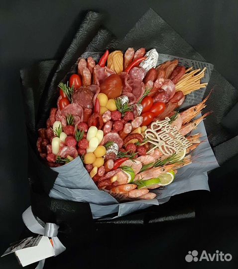 Мужской, мясной, раковый букет на подарок