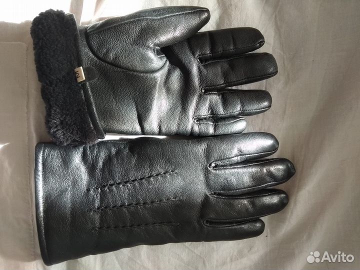 Мужские перчатки из натуральной кожи с мехом