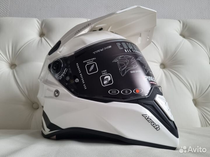 Шлем Эндуро airoh commander color white gloss