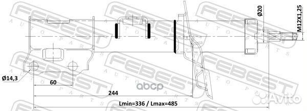 Амортизатор передний 12110013FL Febest