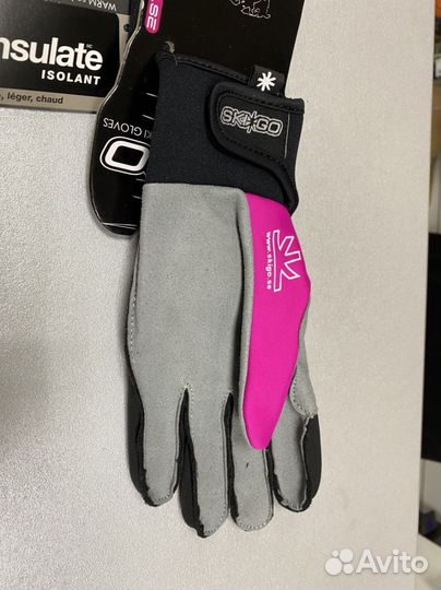 Перчатки лыжные SKI-GO X-skin thermo lady pink