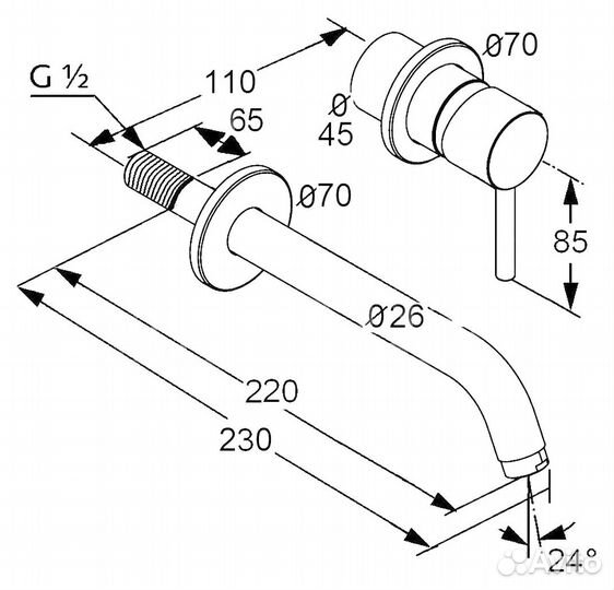 Комплект для ванной Kludi Bozz 382450576 смеситель