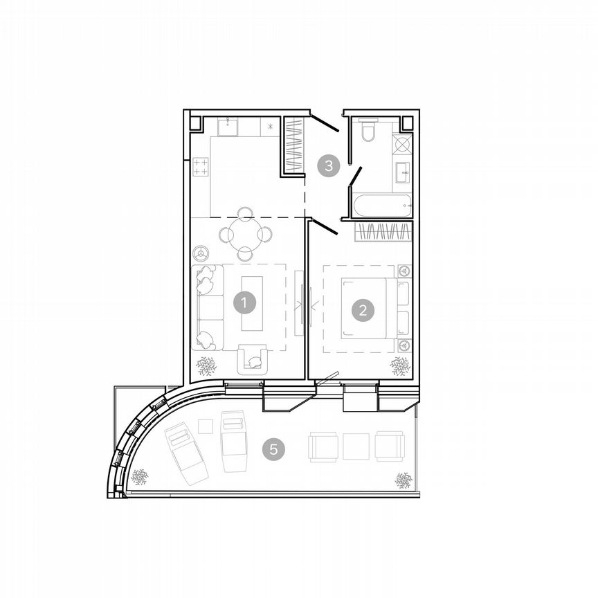 2-к. квартира, 53 м², 2/21 эт.