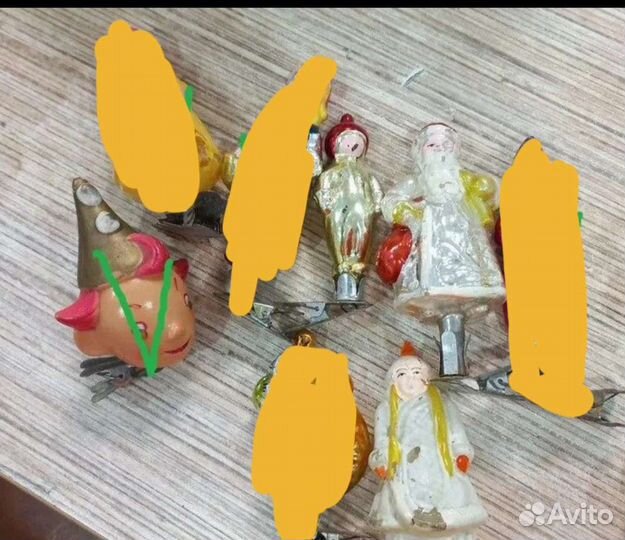 Игрушки СССР ёлочные старинные