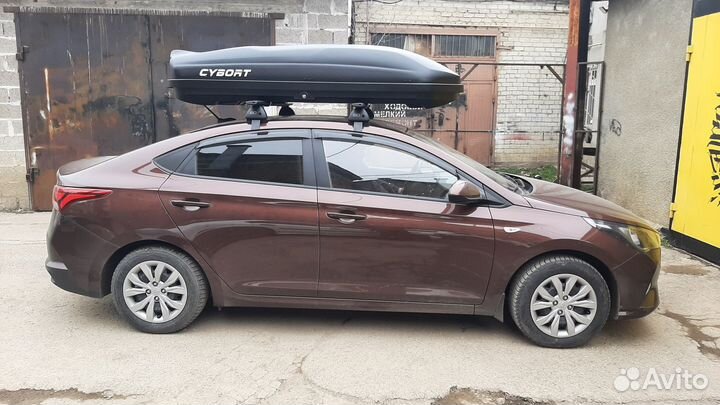 Автобокс на крышу Хендай Солярис, Киа Рио, 580л