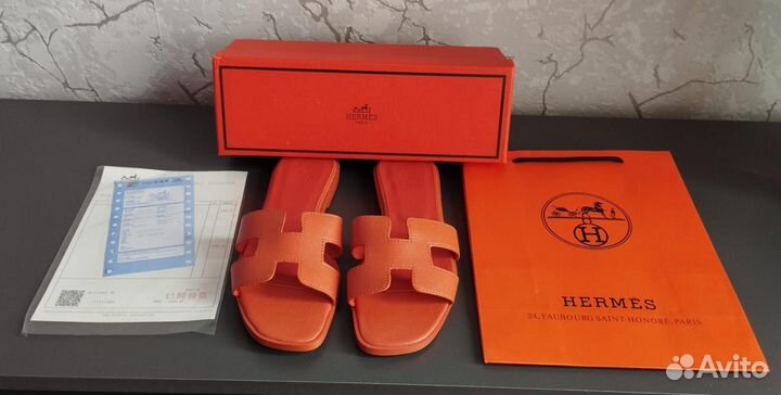 Шлепки женские hermes