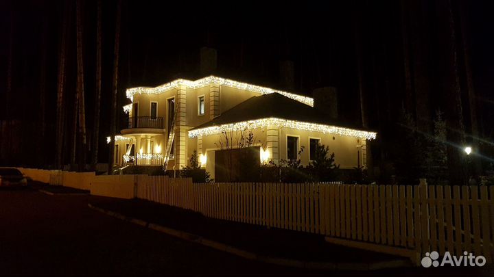 Новогодняя подсветка домов и территорий