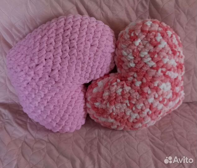 Подушка сердечко из пряжи ализе