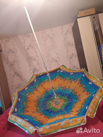 Зонт пляжный, диаметр 180 см, высота 2 метра
