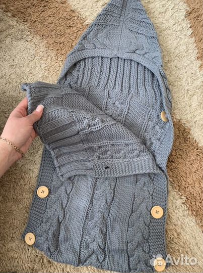 Красивый конверт, прогулочный, на выписку, вязка