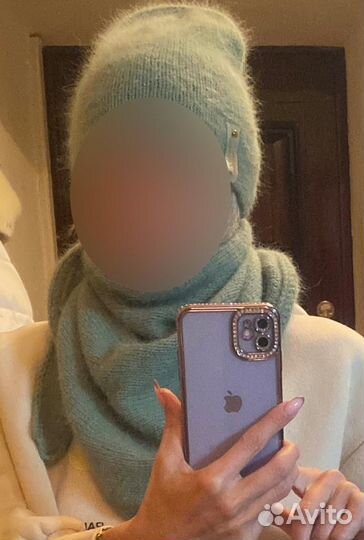 Снуд, шапка, варежки, косынка