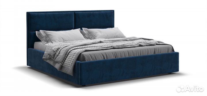 Кровать mila 180х200 с п/м велюр Monolit синий