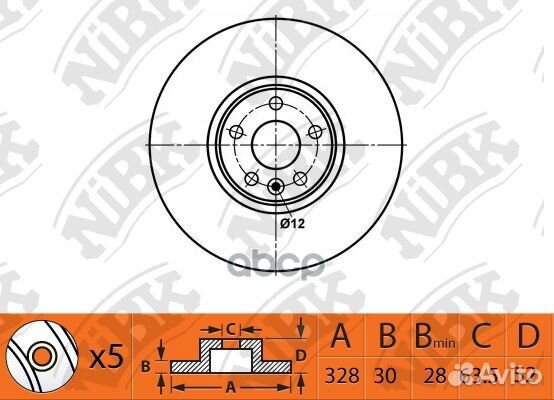 RN1505 Диск тормозной volvo XC60 2.0-3.0 08- пе