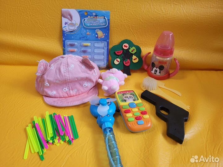 Детские игрушки пакетом поильник панамка