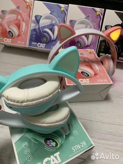 Беспроводные наушники с кошачьими ушками