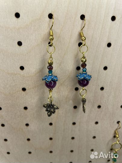 Серьги с турмалинами