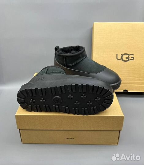 Угги UGG Ultra Mini Tasman «Black» с галошей