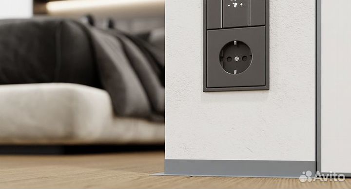 Микроплинтус L Г щелевой анодир-ый до 2,4 м