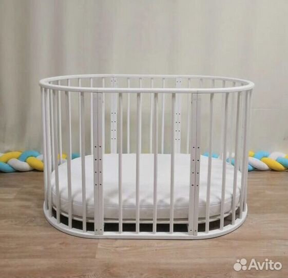 Кроватка трансформер 7 в1 Mika ART круглые ламели