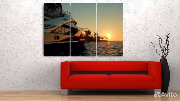 Картина маслом яхта в море