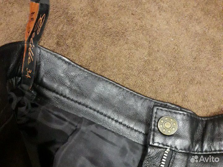 Джинсы кожа вельвет