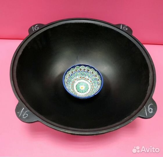Казан чугунный 16 литров плоское дно