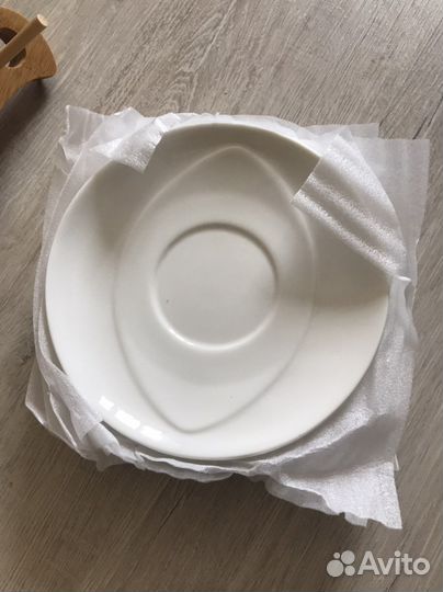 Набор чайный керамический на деревянной подставке