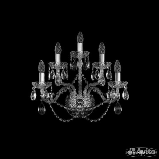 Бра хрустальные 1402B/2+2+1/195/XL Ni Bohemia Ivel