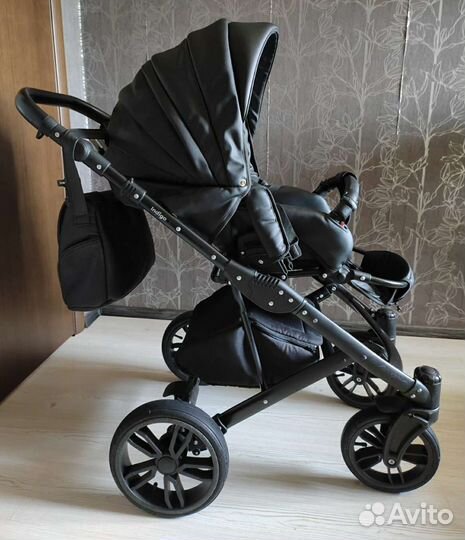 Коляска 2 в 1 Indigo из эко кожи