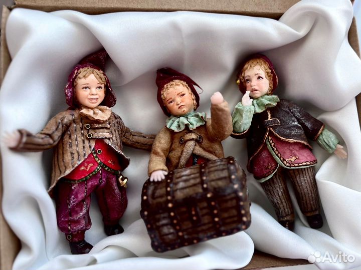 Ватные елочные игрушки набор