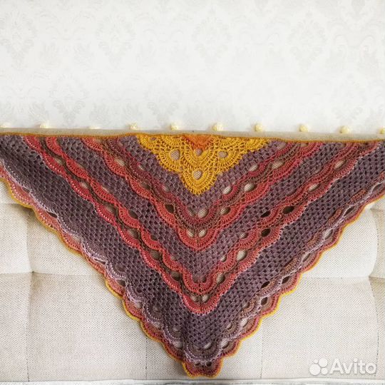 Платок шаль бактус Восточная сказка, ручная работа