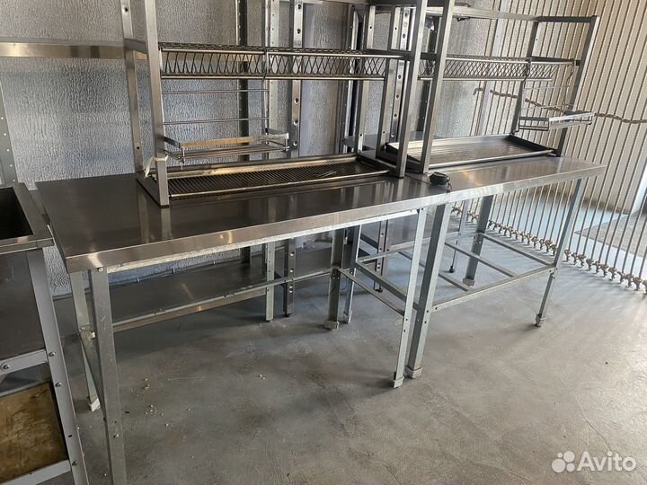 Столы, мойка, полки для посуды нерж