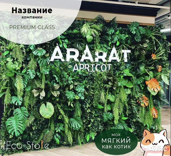 Название компании из мха с растениями