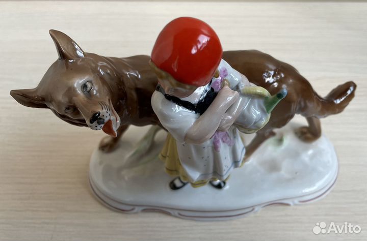 Статуэтка Красная шапочка волк Германия 50е 18см