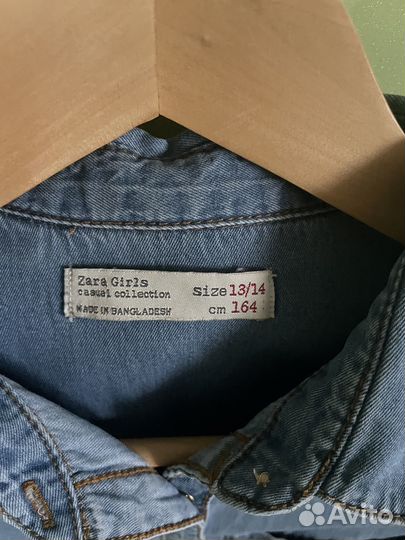 Джинсовая рубашка zara для девочки
