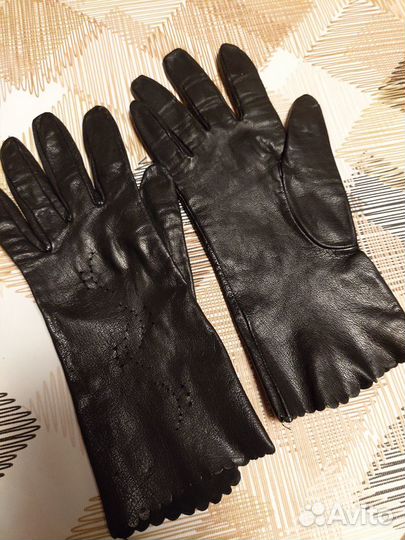 Перчатки женские кожаные